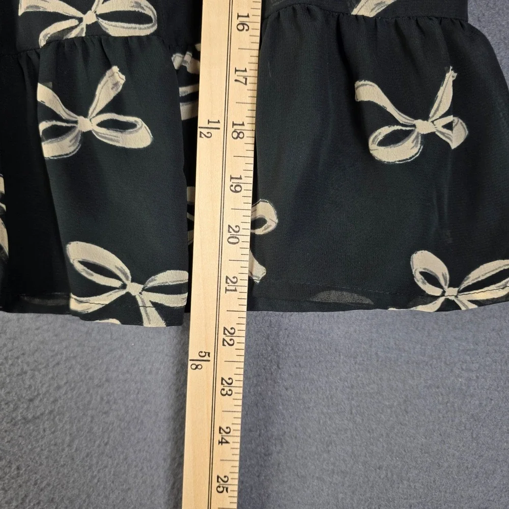 Carter's Chiffon Bow Dress Kids Size 4 Black Long Semi-Sheer Sleeve Tiered Lined